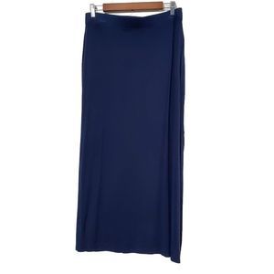 Orsay Womens High-Slit Blue A-Line Maxi Skirt Size Medium
